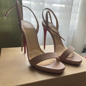 Rare Christian Louboutin 120 Nappa Nude size 38